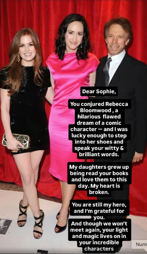 Isla Fisher, Sophie Kinsella and producer Jerry Bruckheimer (Credit: Ian West - PA Images/PA Images/Isla Fisher/Instagram)